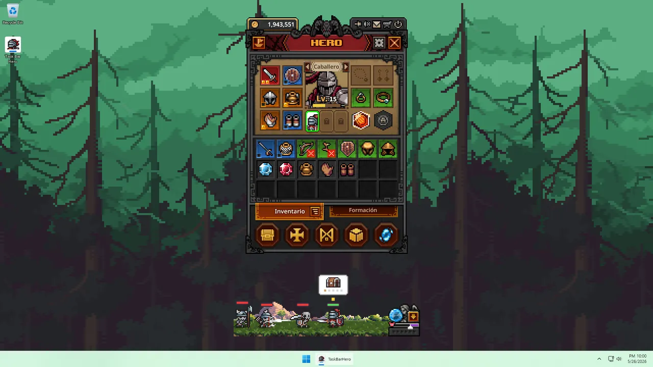 TBH: Task Bar Hero - captura de pantalla