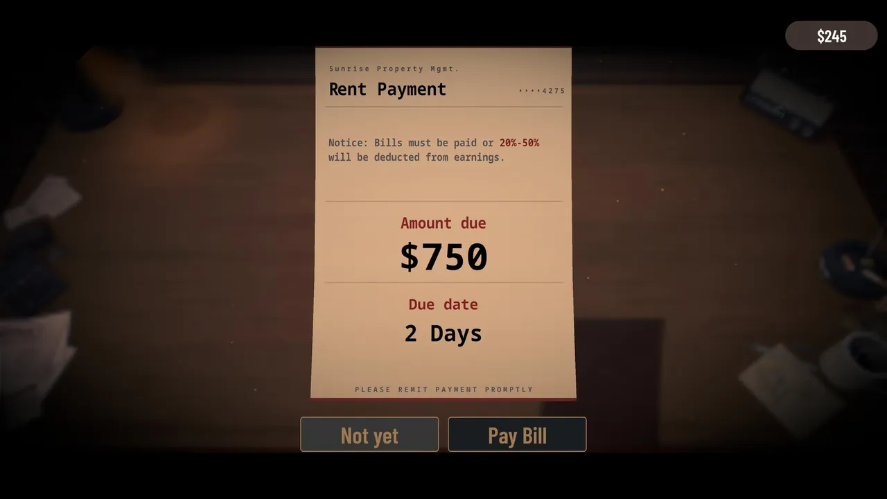 Bills Must Be Paid - captura de pantalla