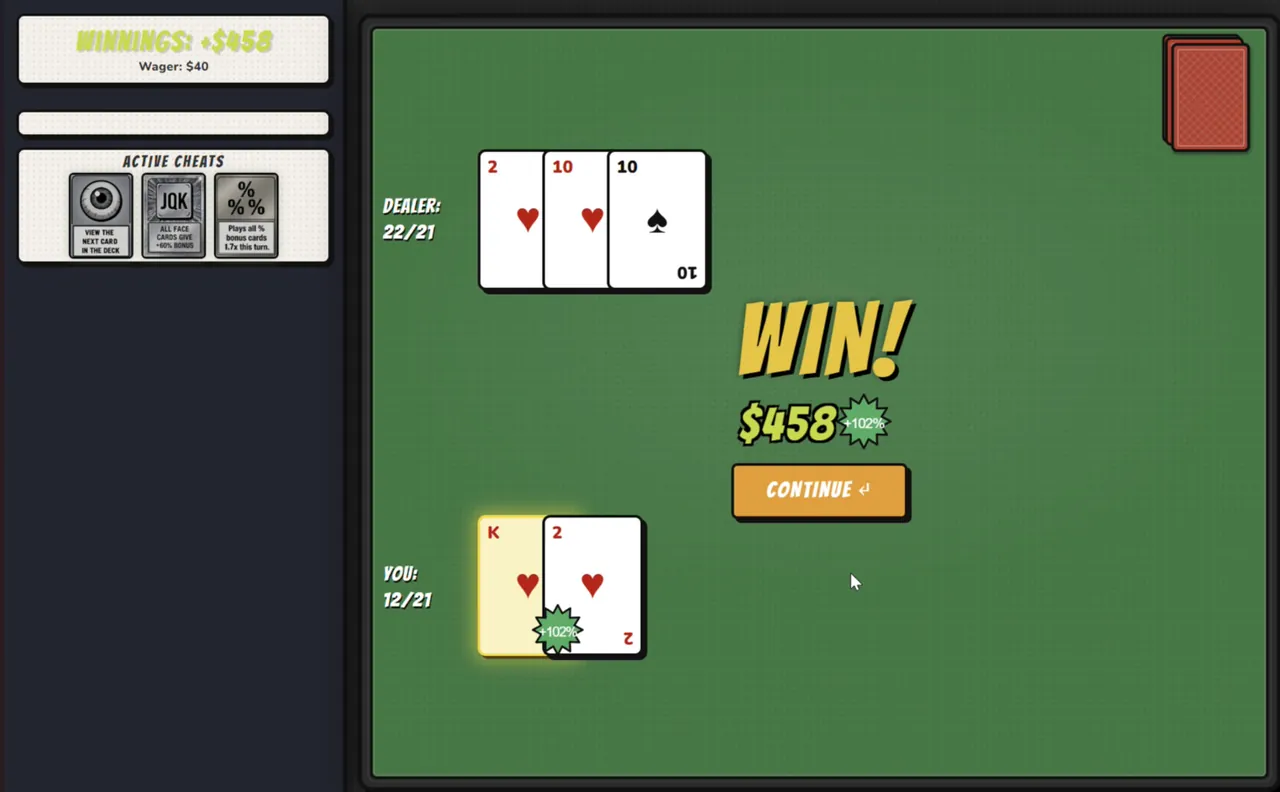 Blackjack: CHEAT THE HOUSE! - captura de pantalla