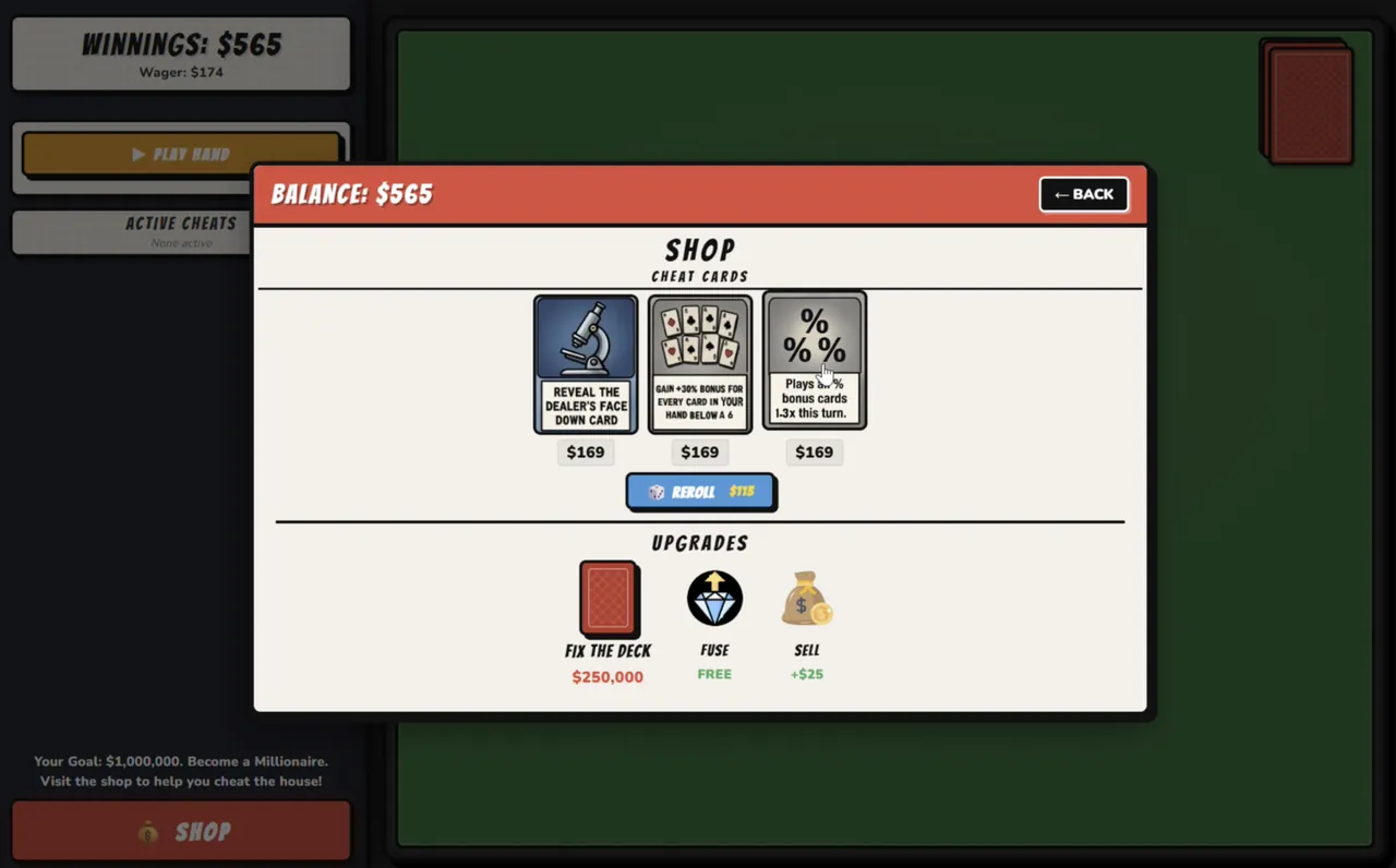 Blackjack: CHEAT THE HOUSE! - captura de pantalla