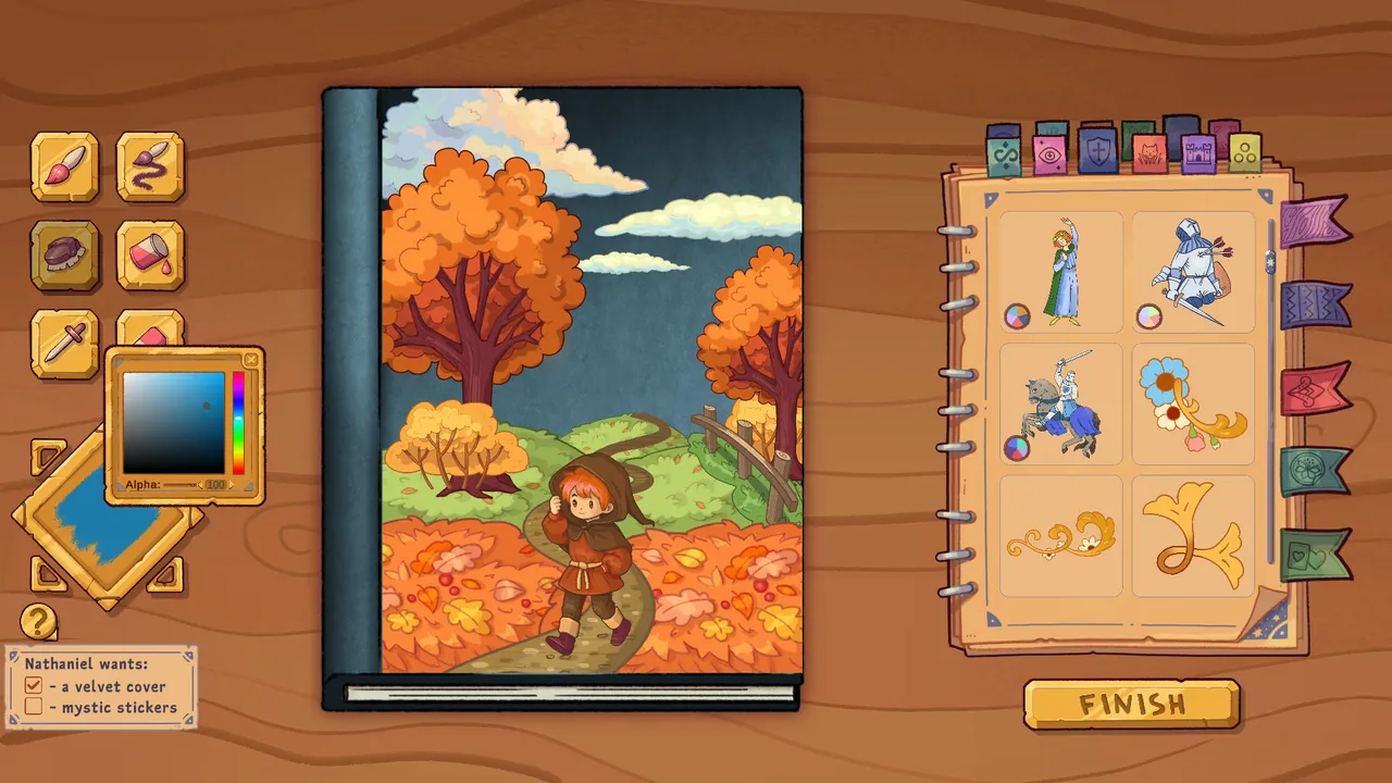 Bookbinding – Dark Cozy Sim - captura de pantalla