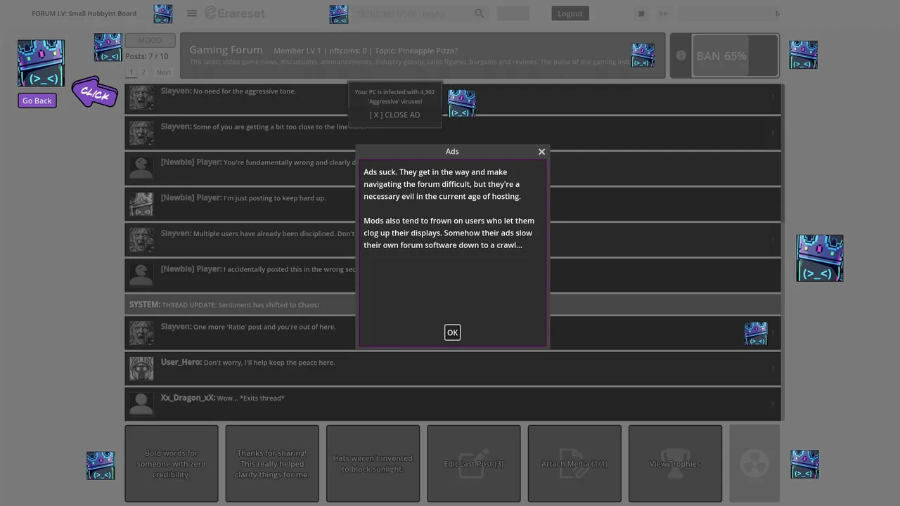 Erareset: Rogue Forum - captura de pantalla