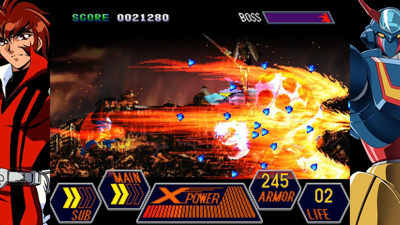 Geppy-X, anime de robots setentero - captura de pantalla