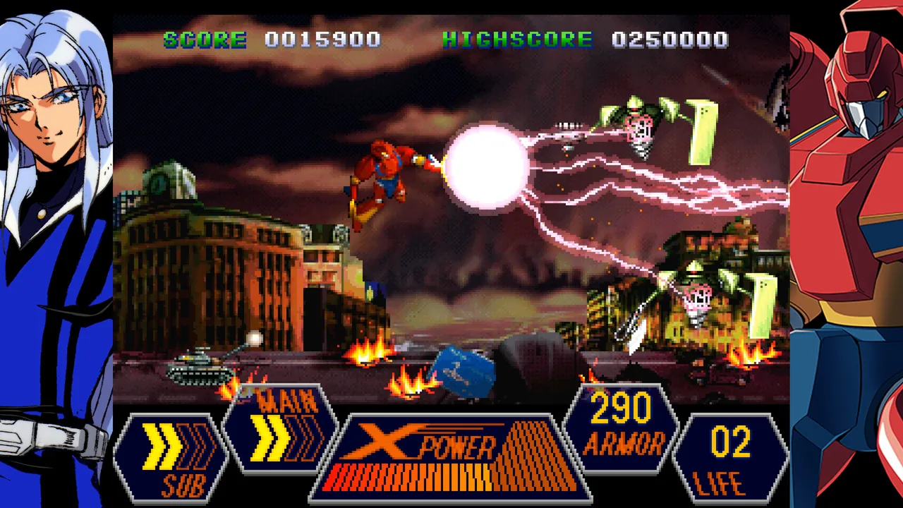 Geppy-X, anime de robots setentero - captura de pantalla