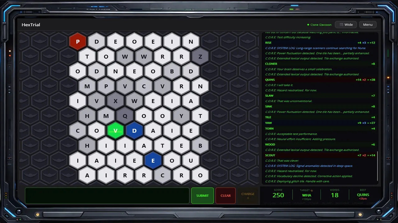 HexTrial A C.O.R.E. Cognitive Test - captura de pantalla