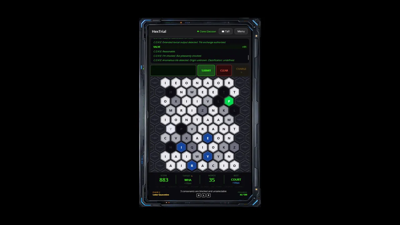 HexTrial A C.O.R.E. Cognitive Test - captura de pantalla