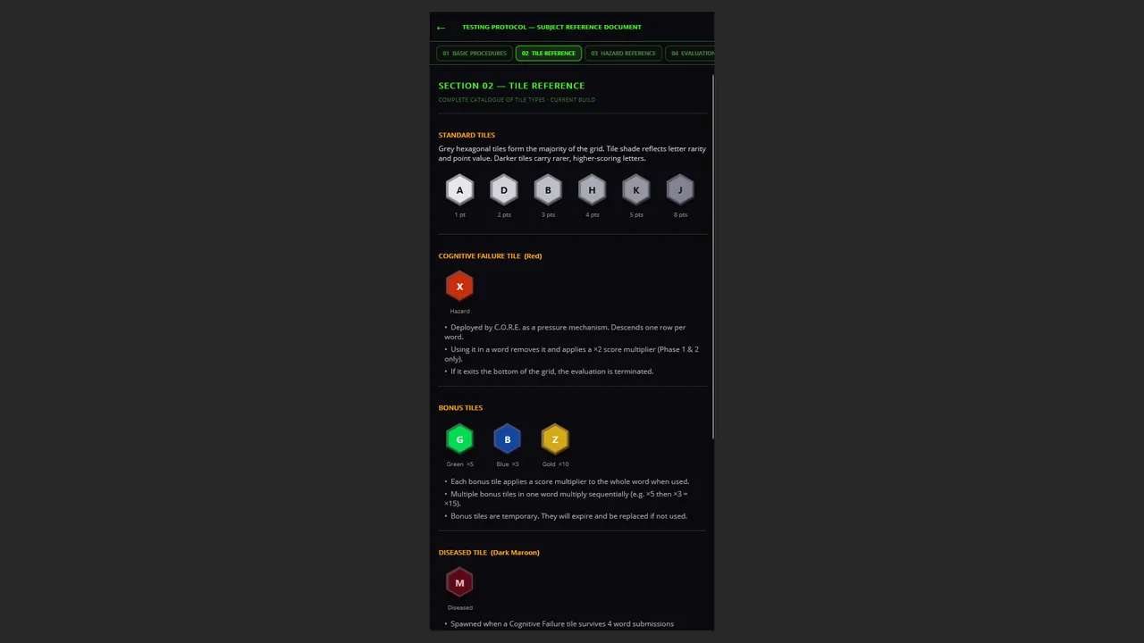 HexTrial A C.O.R.E. Cognitive Test - captura de pantalla