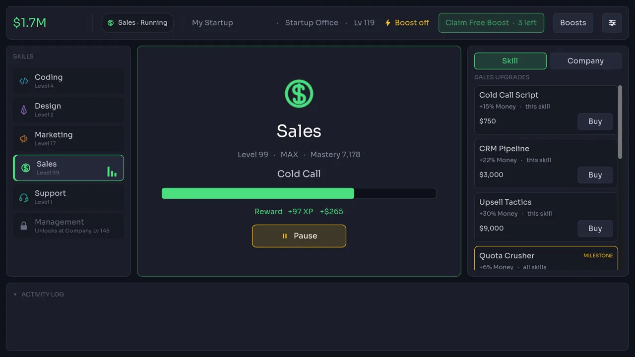 Idle Startup - captura de pantalla
