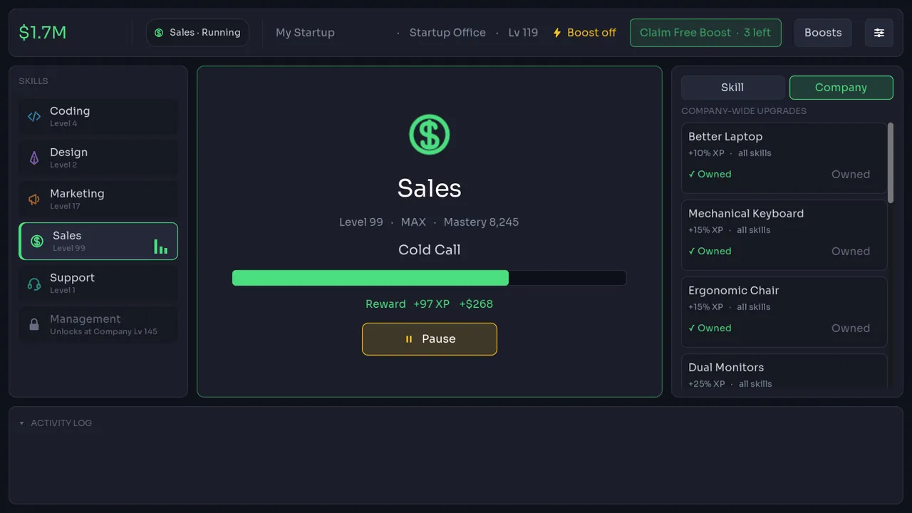 Idle Startup - captura de pantalla