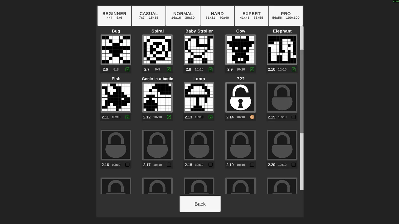 nonogram - captura de pantalla