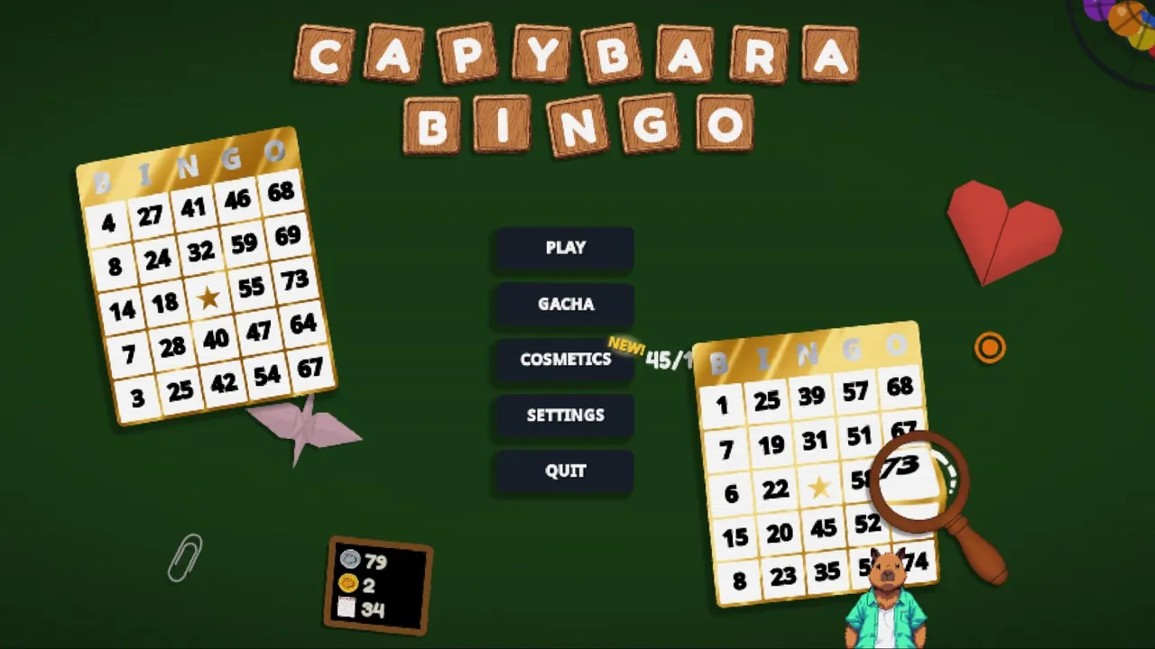 Capybara Bingo - captura de pantalla