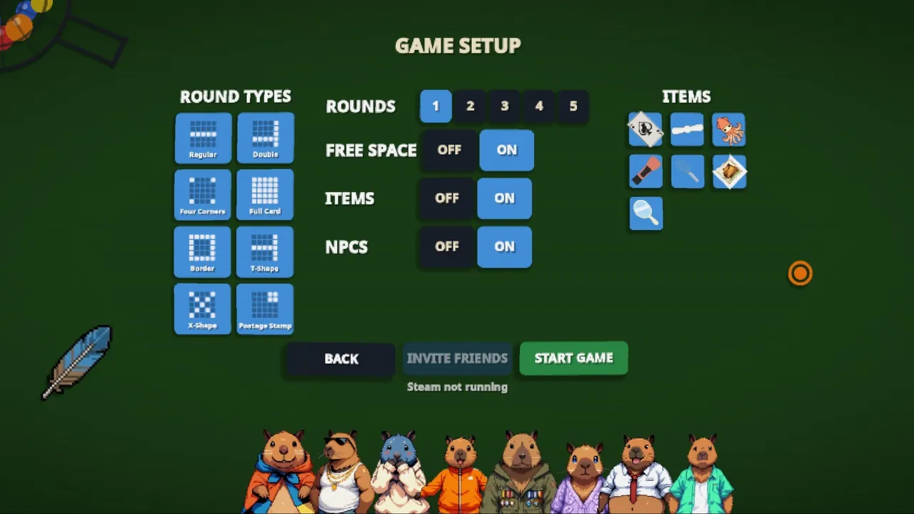 Capybara Bingo - captura de pantalla