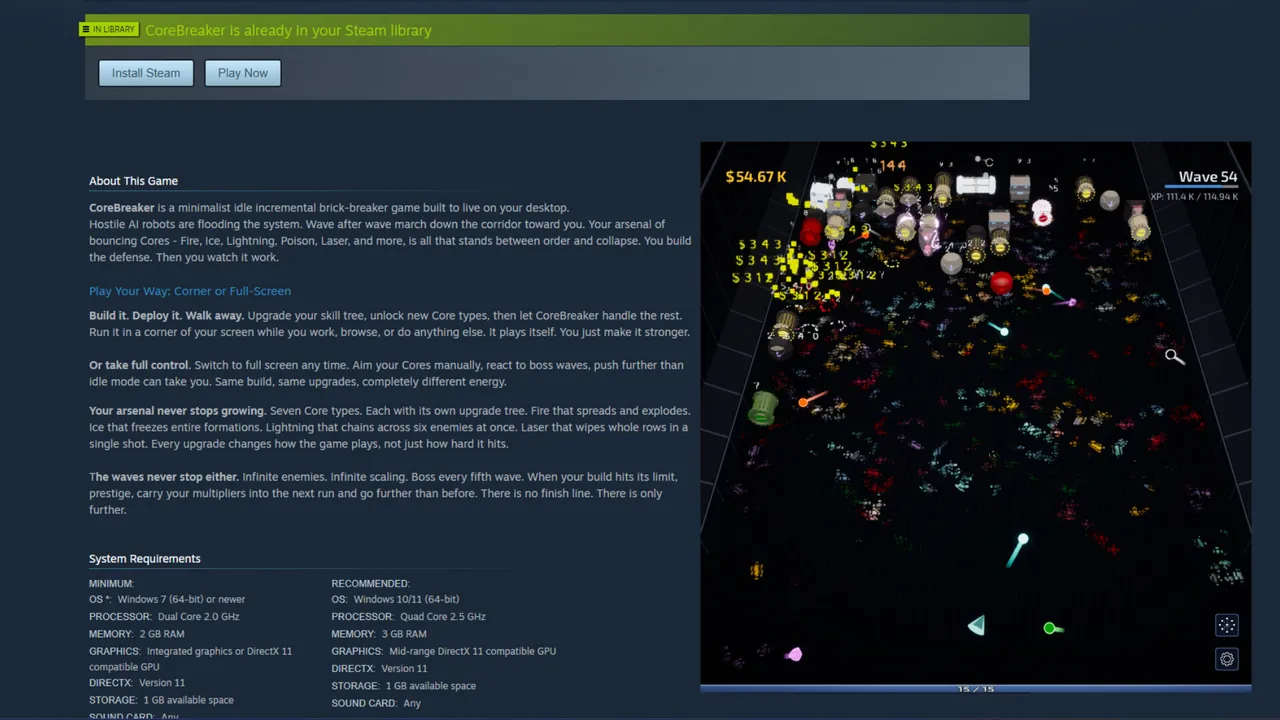 CoreBreaker: Desktop Swarm - captura de pantalla