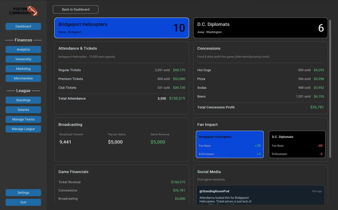 Football Commissioner - captura de pantalla