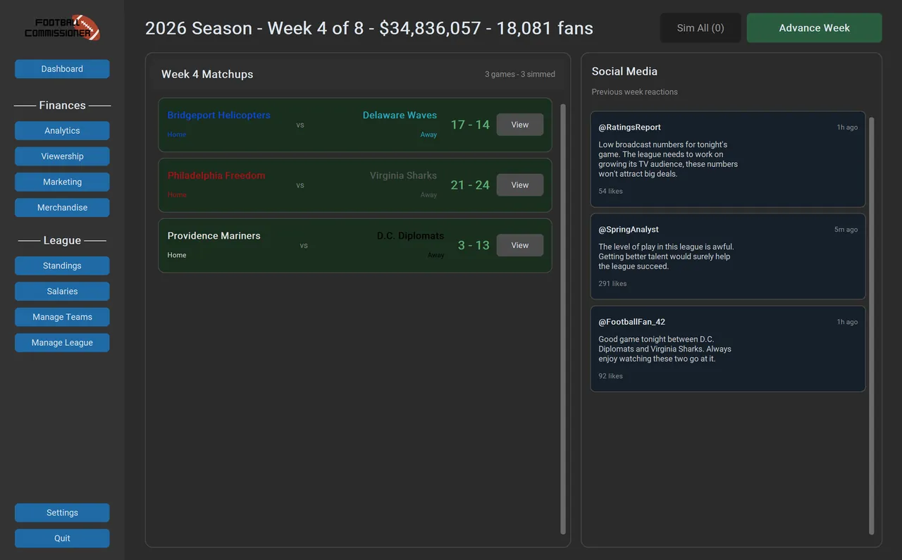 Football Commissioner - captura de pantalla