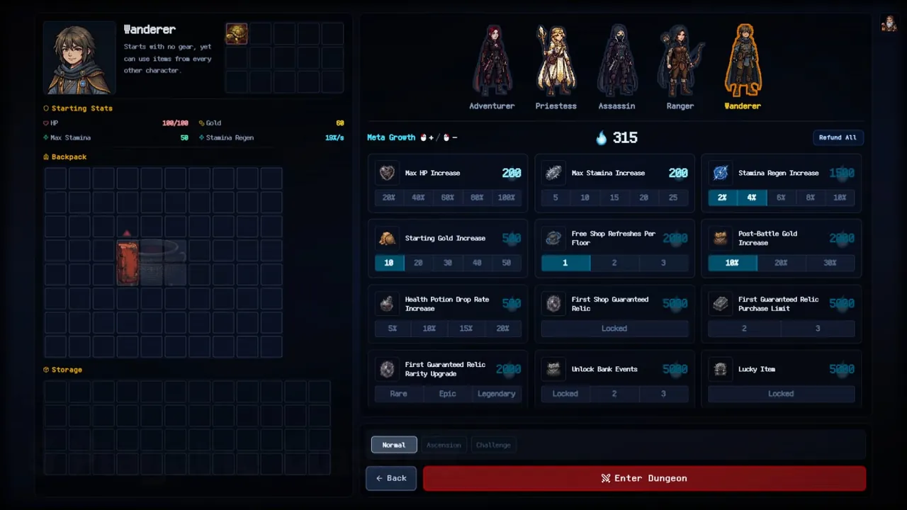 Mazmorra de la Mochila - captura de pantalla